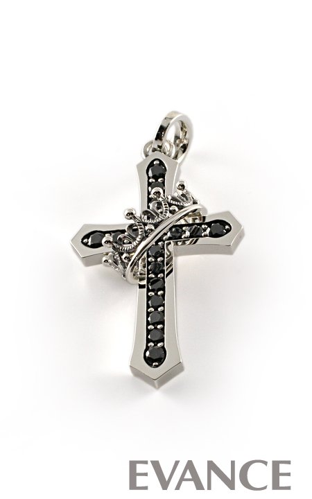 JUSTIN DAVIS ジャスティン デイビス [ペンダント] CROSS with CROWN/STONE Pendant(ブラック)