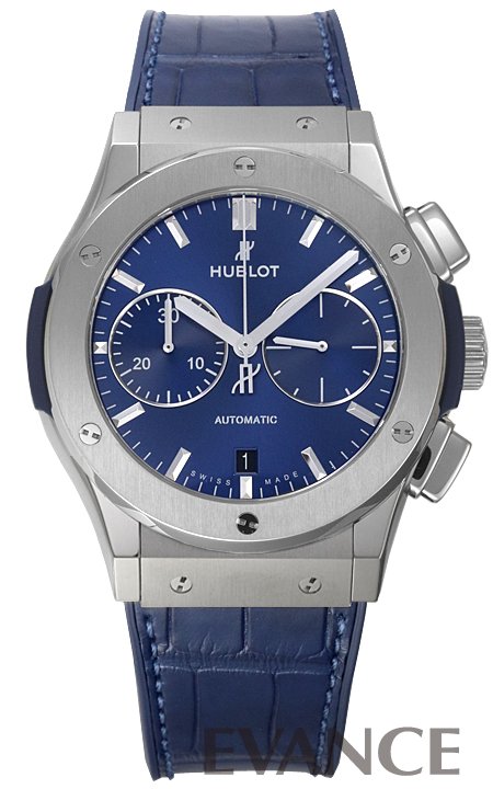 HUBLOT ウブロ クラシック フュージョン クロノグラフ チタニウム ブルー
