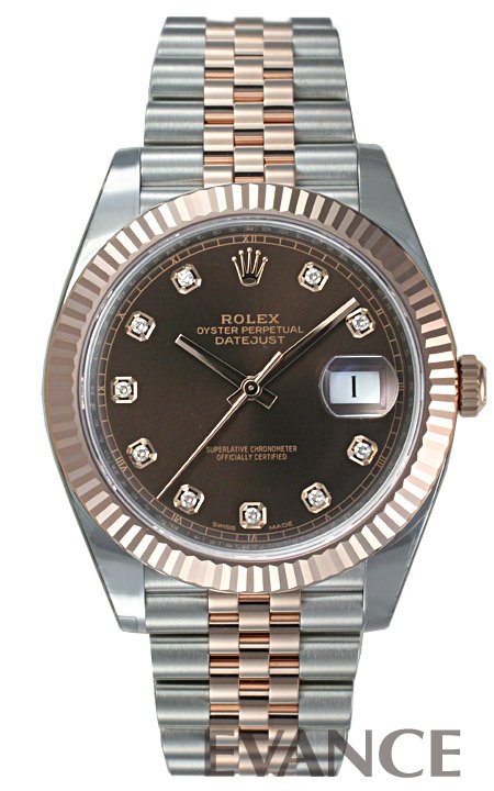 ROLEX ロレックス デイトジャスト41 RGコンビ チョコレート